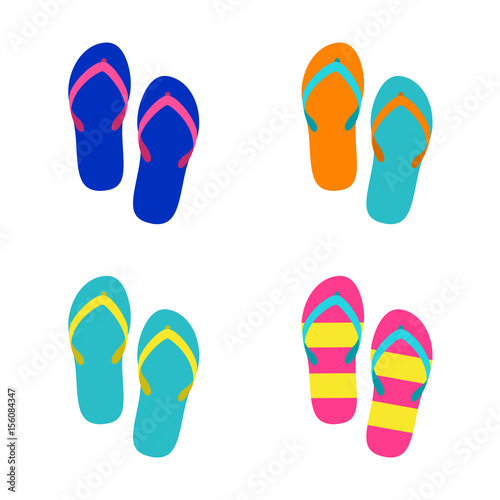 colorful sandals isolated vector illustration