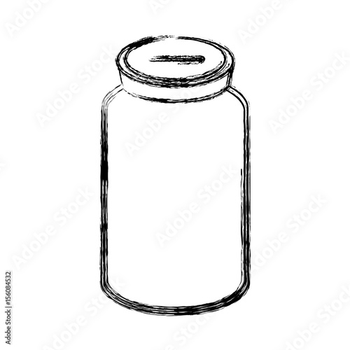 figure glass bottle to save cash money, vector illustration