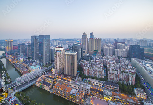 aerial view of wuhan city，china