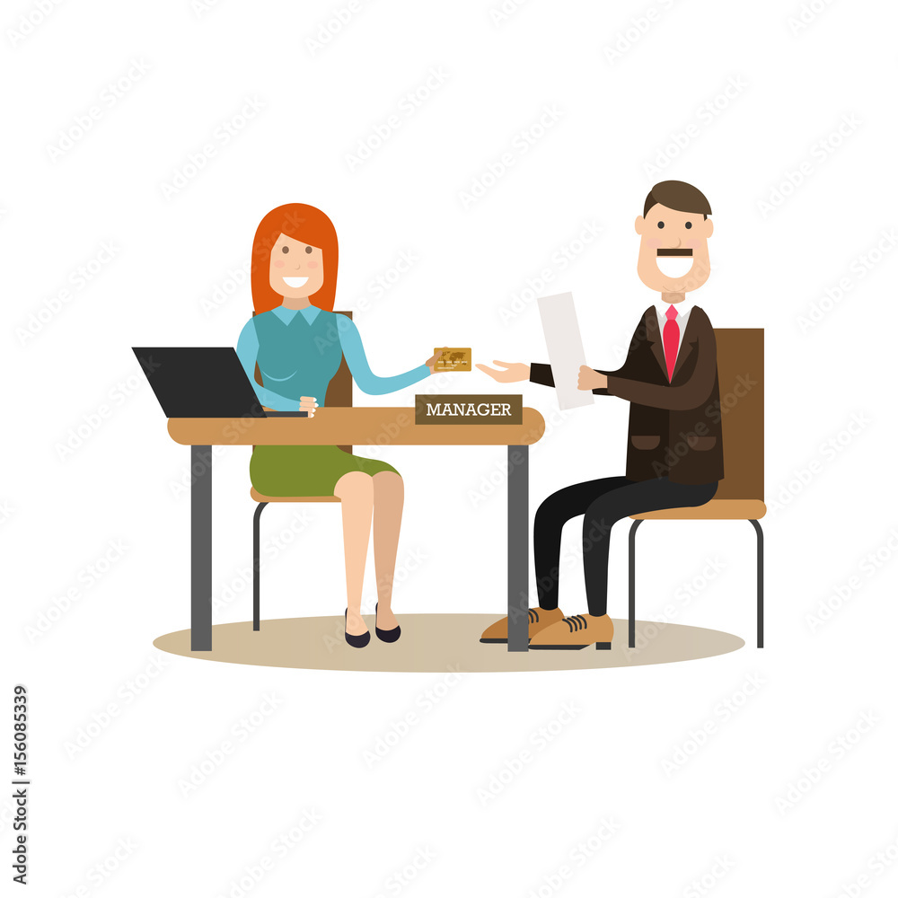 Bank people concept vector illustration in flat style Bank people concept vector illustration in flat style