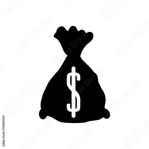 contour nice bag with money inside, vector illustration design
