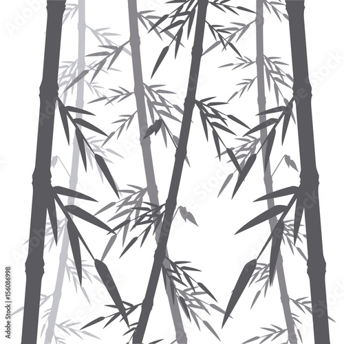 Fototapeta Naklejka Na Ścianę i Meble -  bamboo forest set. spa nature. plant tree with leaves. vector illustration