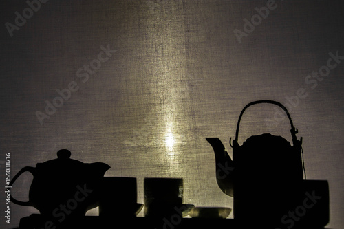 Shadow at look past canvases background.