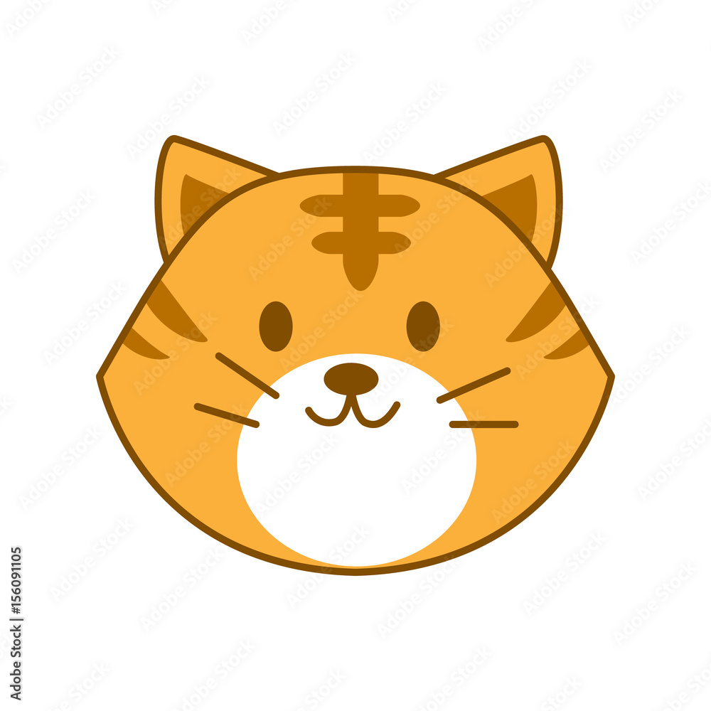Cute cat face isolated vector cartoon Cute cat face isolated vector cartoon