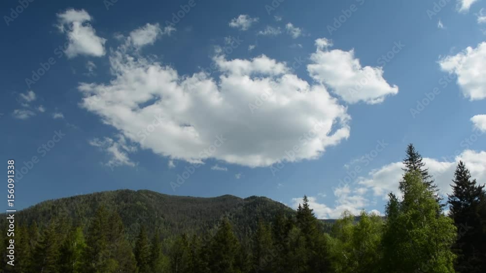 Timelapse of mountain with beautiful cloudy sky in the Altai, Siberia, Russia Timelapse of mountain with beautiful cloudy sky in the Altai, Siberia, Russia
