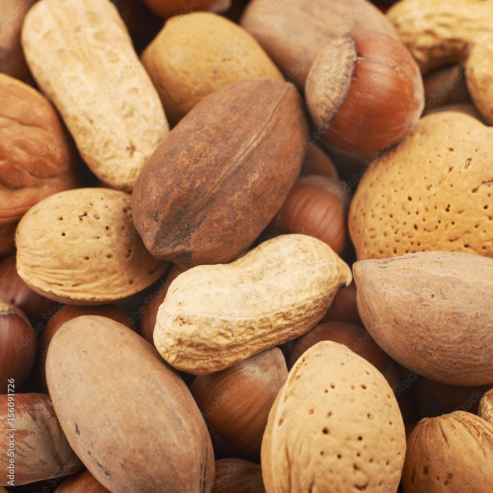 Surface coated with different nuts Surface coated with different nuts