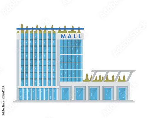 Modern Flat Shopping Mall Illustration, Suitable for Diagrams, Infographics, Game, And Other Graphic Related Assets