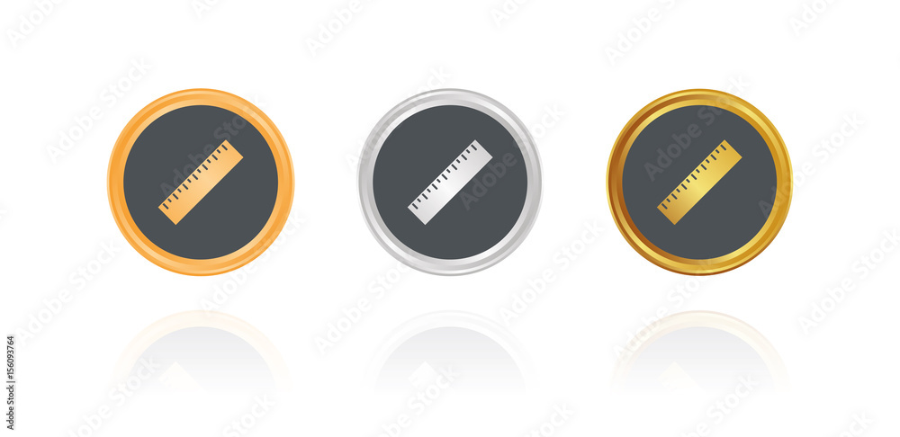 Lineal - Bronze, Silber, Gold Buttons Lineal - Bronze, Silber, Gold Buttons