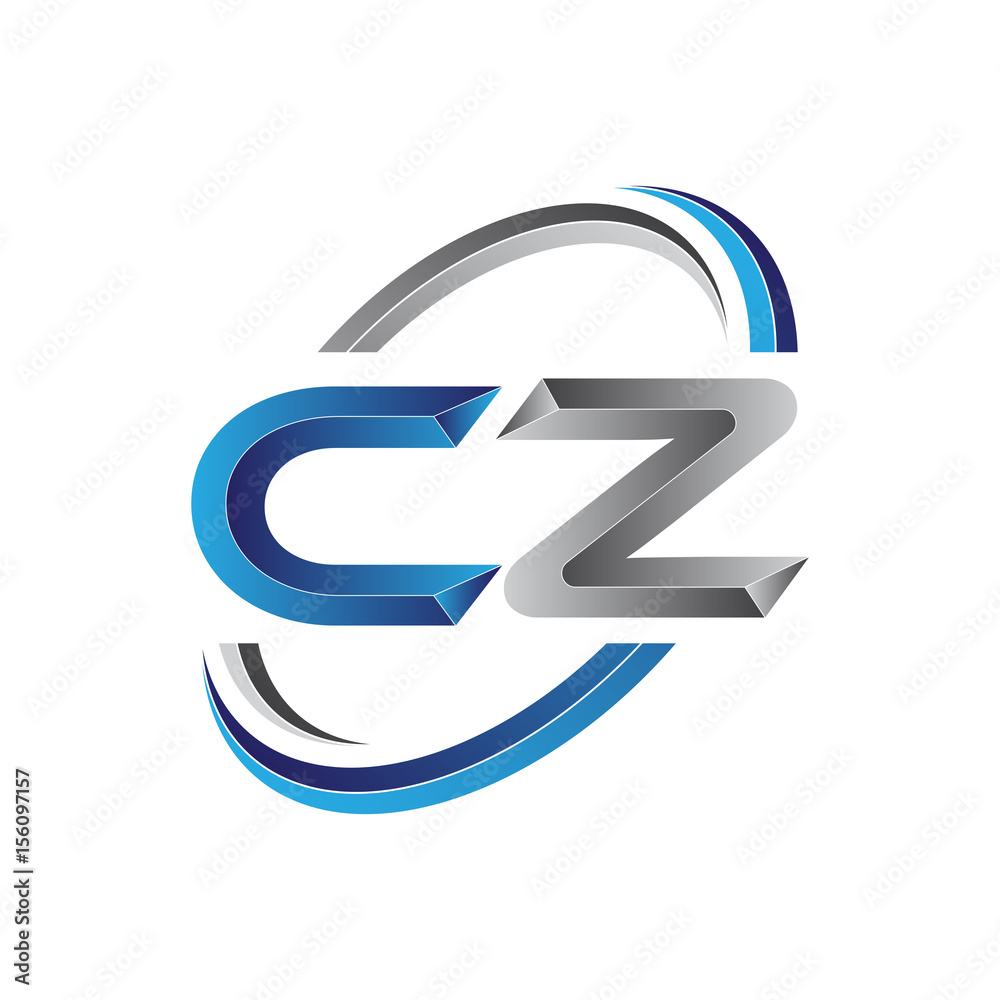 Simple initial letter logo modern swoosh CZ Simple initial letter logo modern swoosh CZ