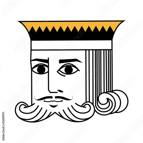 face king of playing poker card character vector illustration
