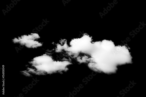 White cloud isolated on black background
