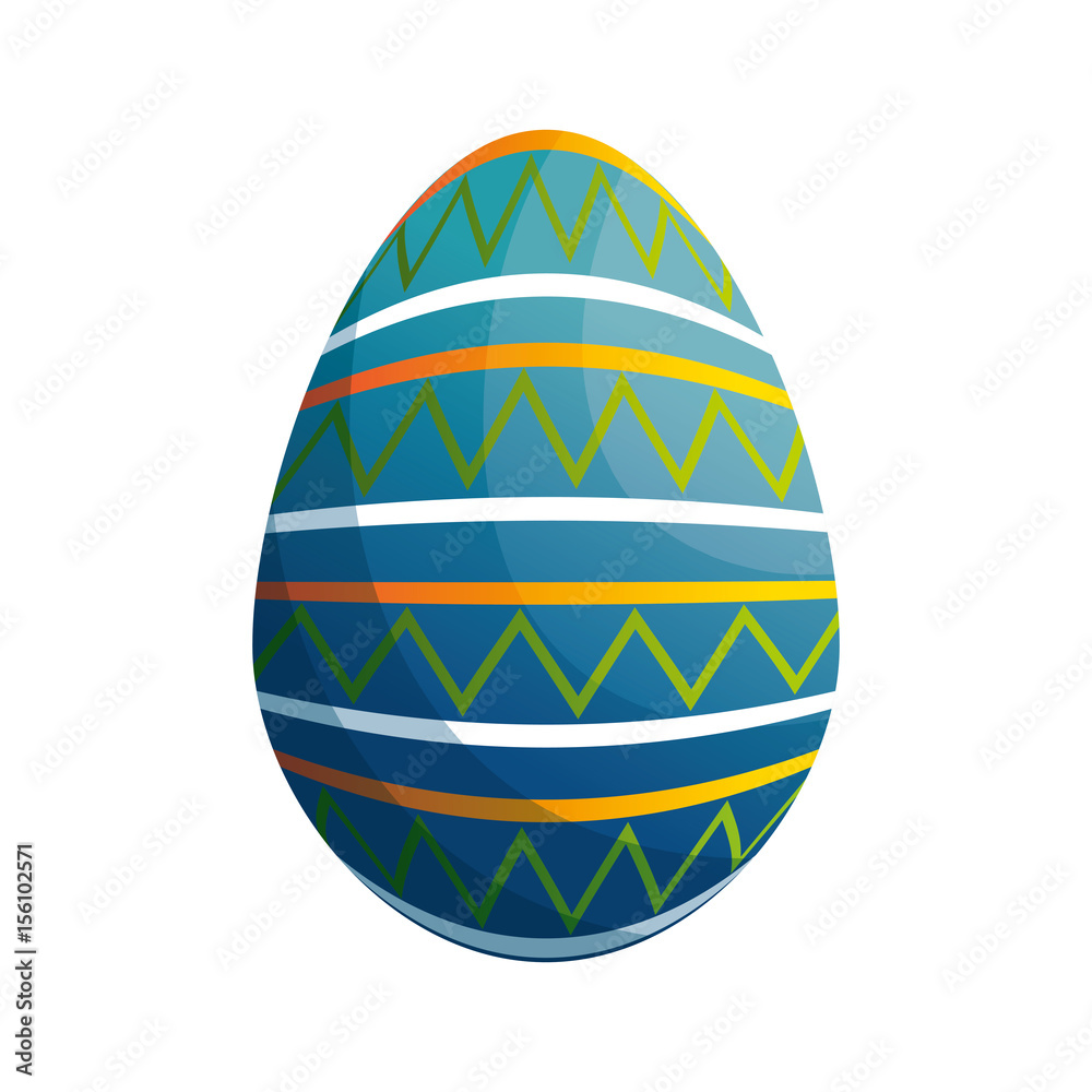 easter egg icon over white background. colorful design. vector illustration