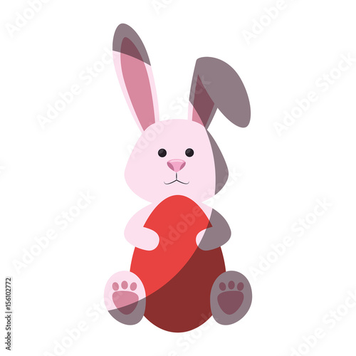 easter bunny icon over white background.  vector illustration