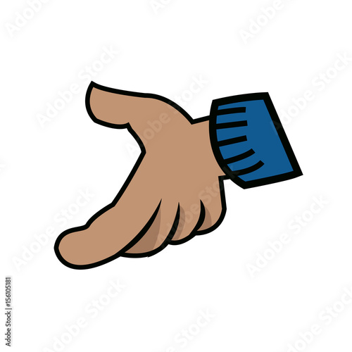 cartoon hand, gloved hand. part of body vector illustration