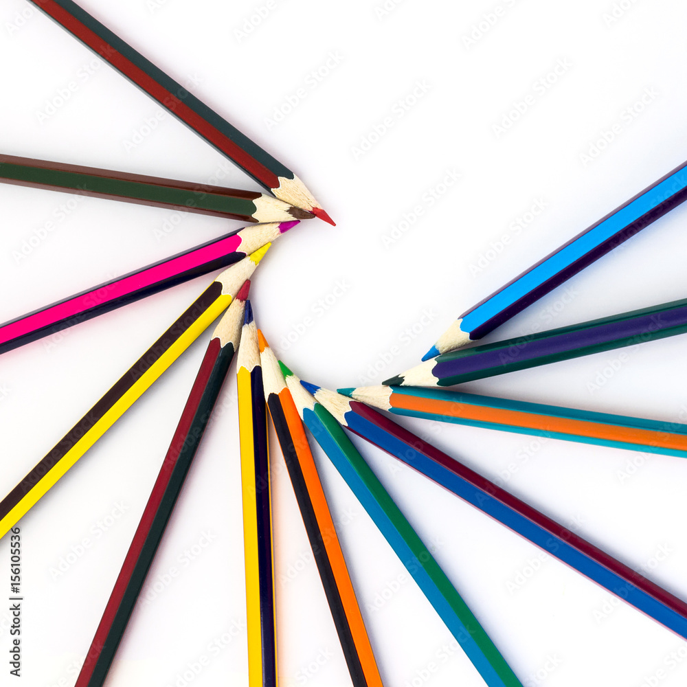Fototapeta premium Colored pencils isolated on a white background