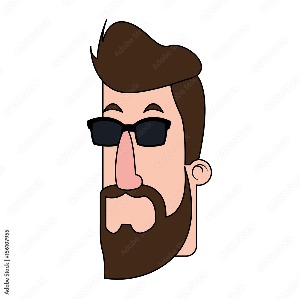 Cartoon man profile icon vector illustration graphic design