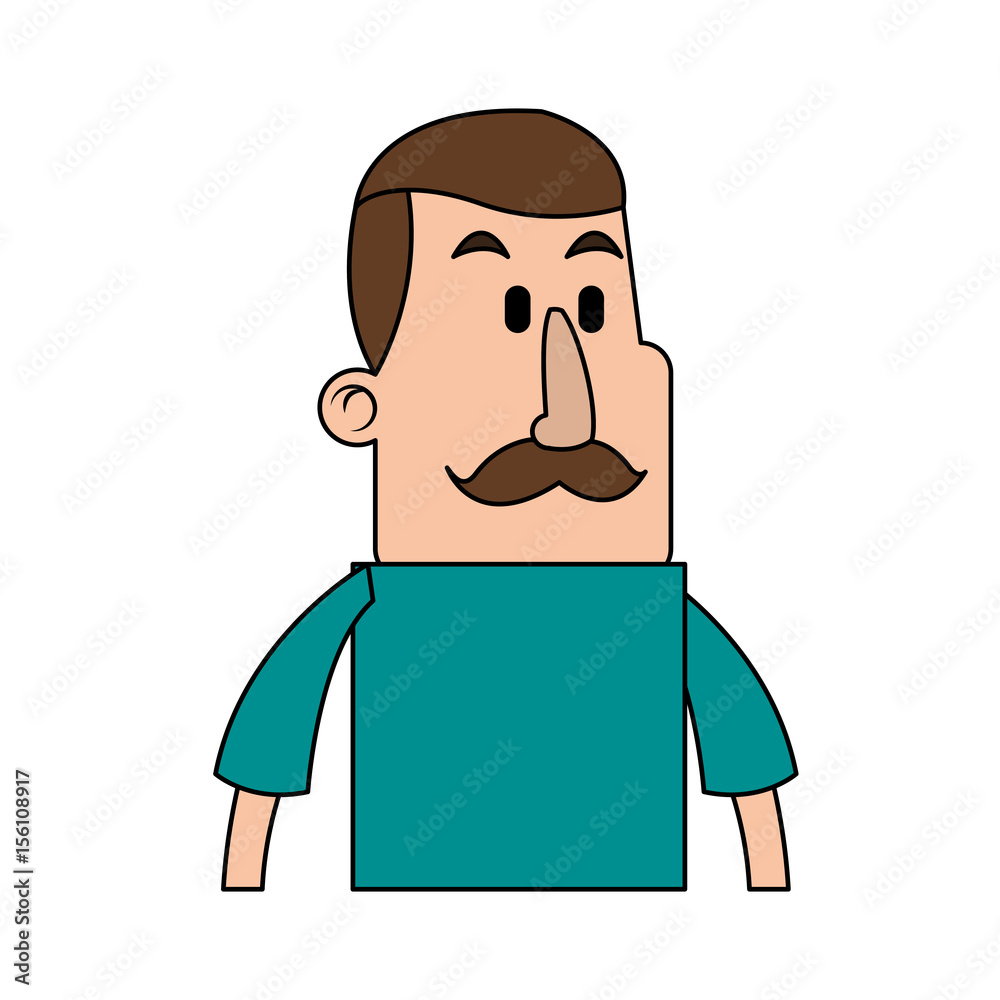 Cartoon man profile icon vector illustration graphic design