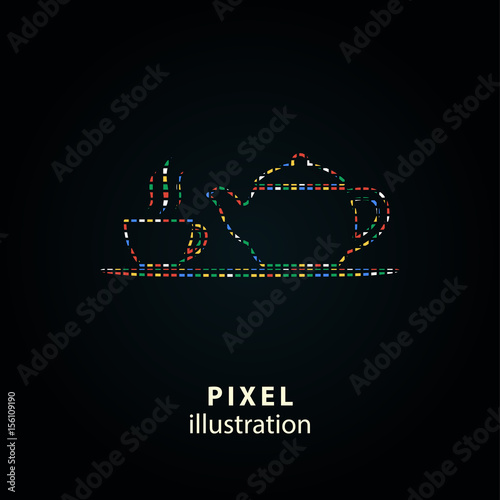 Tea - pixel illustration.