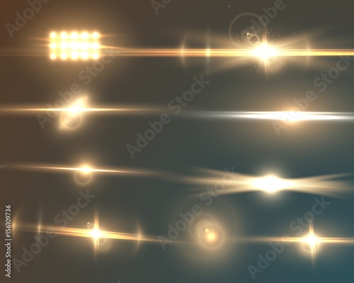 Illustration of Transparent Vector Lens Flare Effect Set
