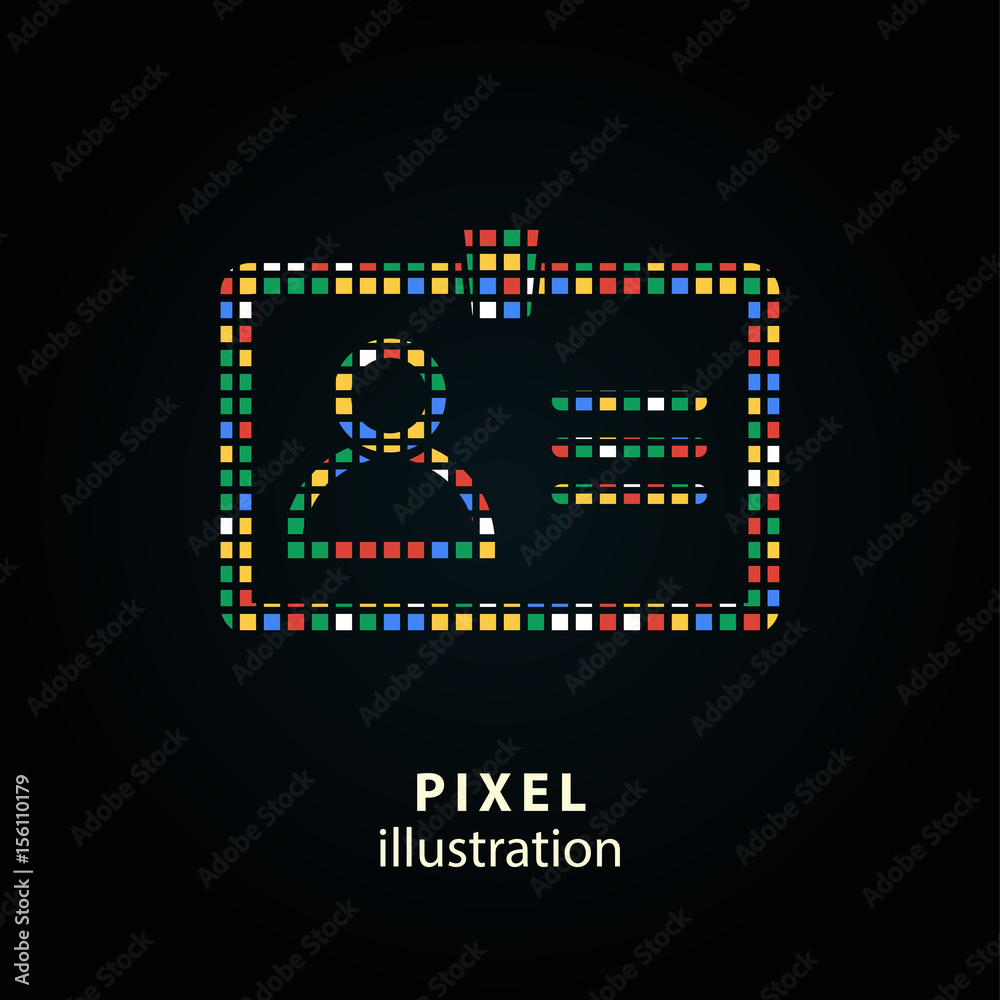 Identification card - pixel illustration. Identification card - pixel illustration.