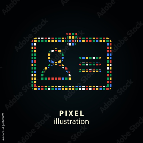 Identification card - pixel illustration.