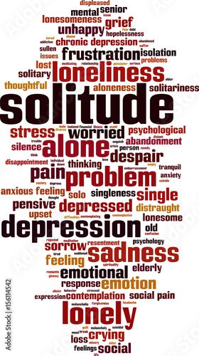 Solitude word cloud concept