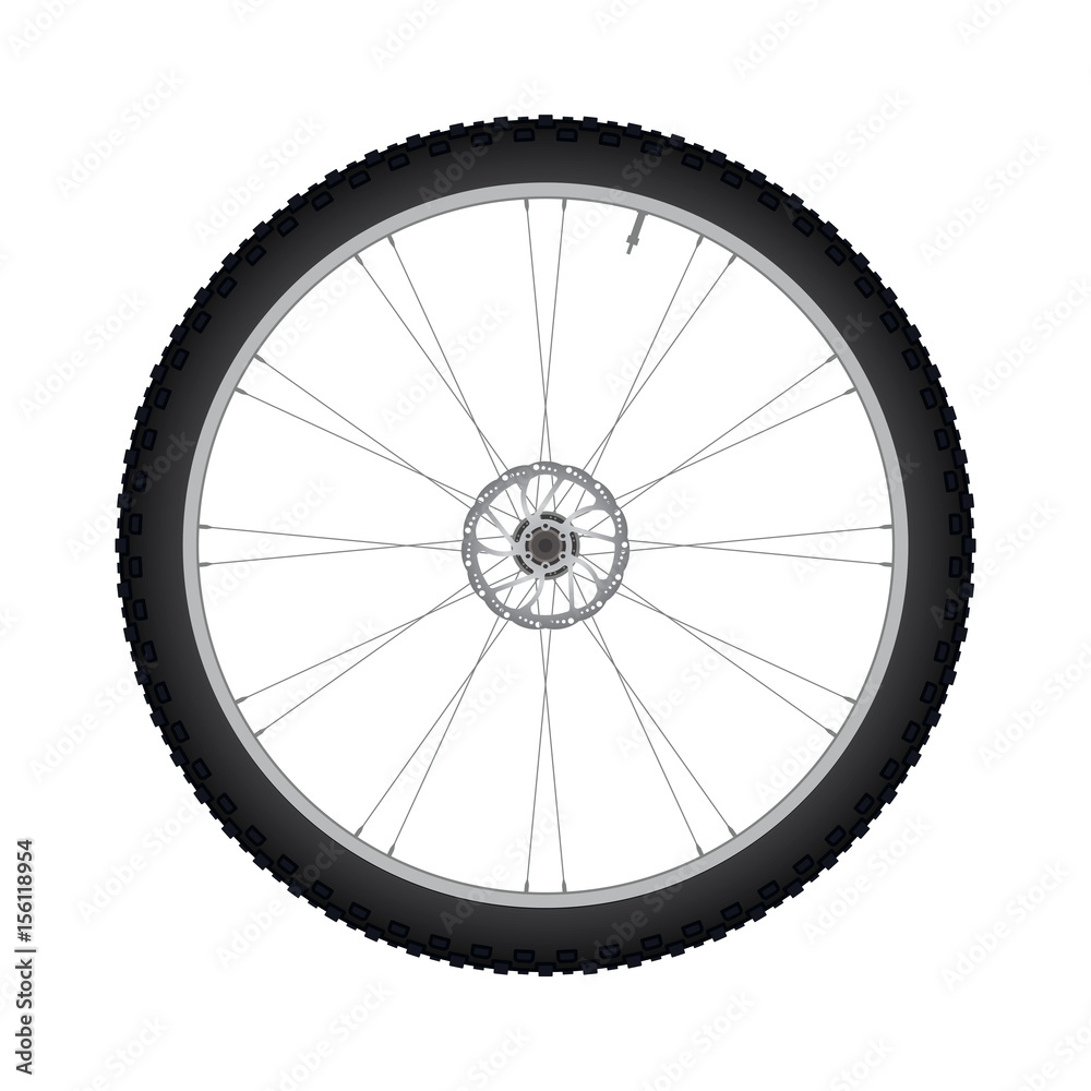 Bicycle Front Wheel with Disc Brake vector
