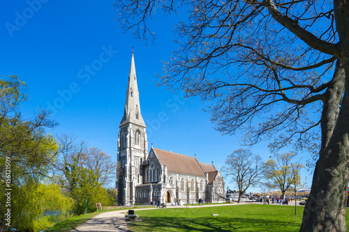 Photography St Alban's Church in Copenhagen city, Denmark