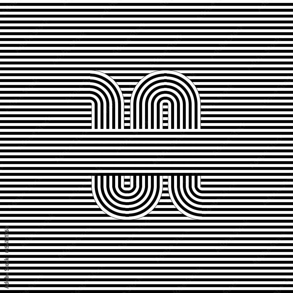 Curved striped seamless pattern. Vector illustration. Geometric striped ornament. Monochrome background with interlaced striped tapes. Graphic texture. Curved striped seamless pattern. Vector illustration. Geometric striped ornament. Monochrome background with interlaced striped tapes. Graphic texture.