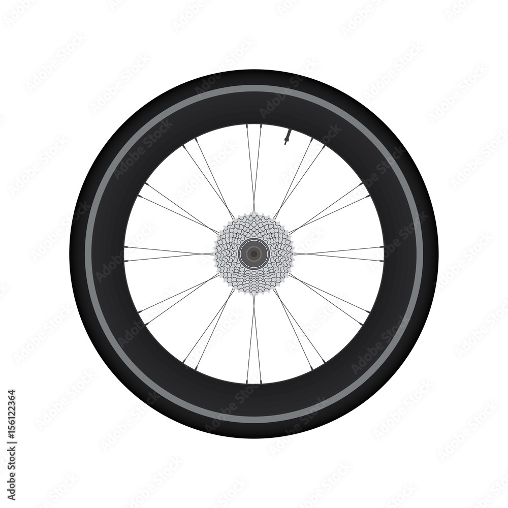 High Rim Wheel Road Bike with gear vector
