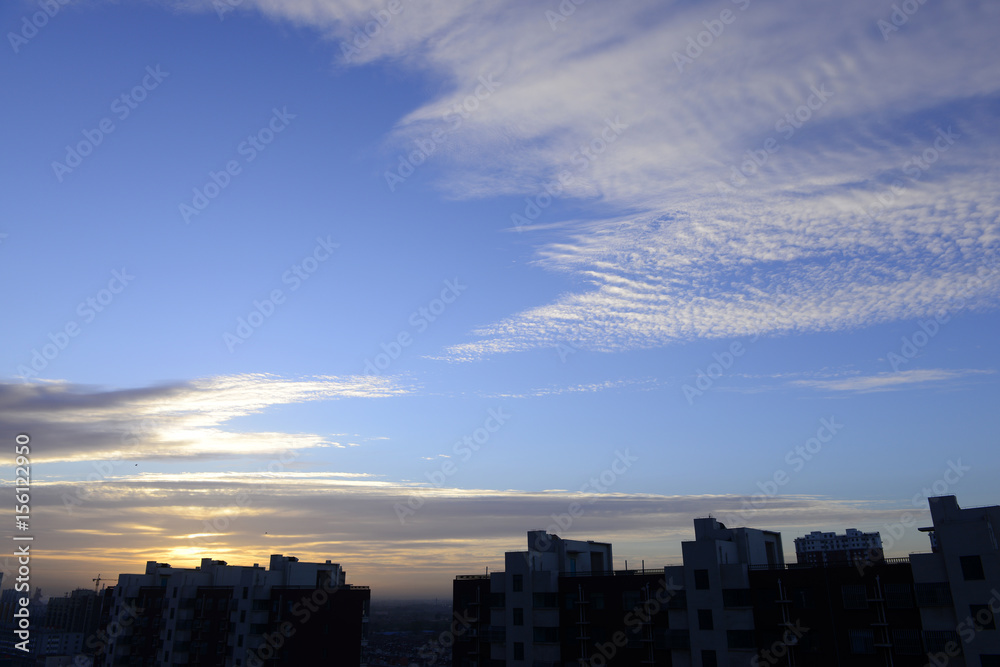 The evening sky