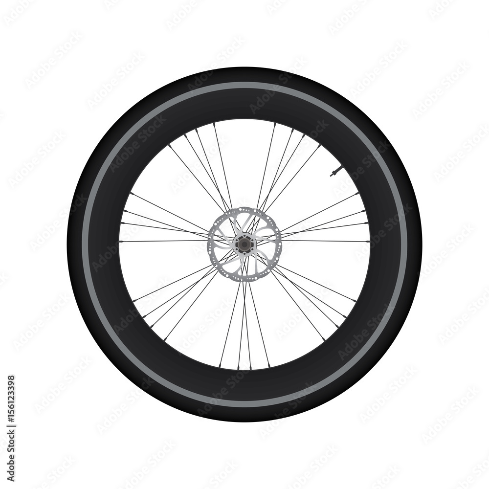 High Rim Wheel Road Bike with Disc Brake vector

