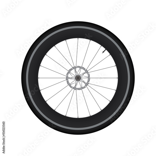 High Rim Wheel Road Bike with Disc Brake vector 