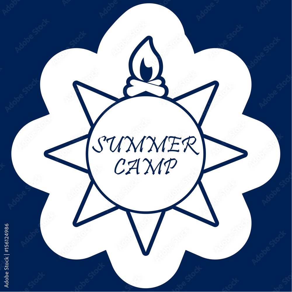 Fototapeta premium Summer camp, Sun icon