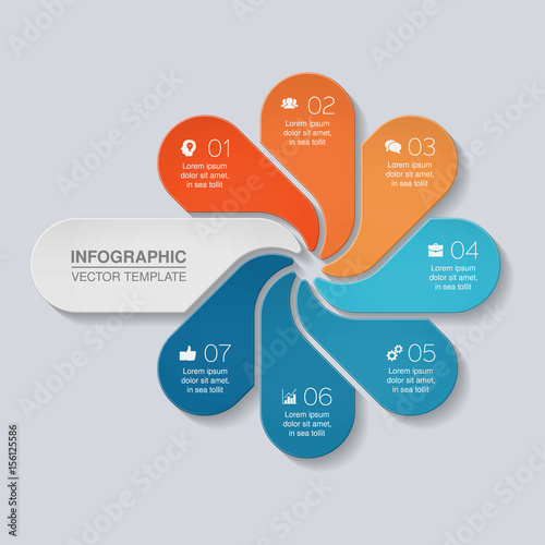 Vectro infographic template for diagram, graph, presentation, chart, business concept with 7 options.