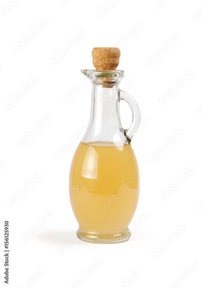 Decanter with apple vinegar isolated Decanter with apple vinegar isolated