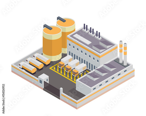 Modern Isometric Industrial Factory and Warehouse Logistic Building, Suitable for Diagrams, Infographics, Illustration, And Other Graphic Related Assets