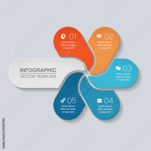 Vectro infographic template for diagram, graph, presentation, chart, business concept with 5 options.