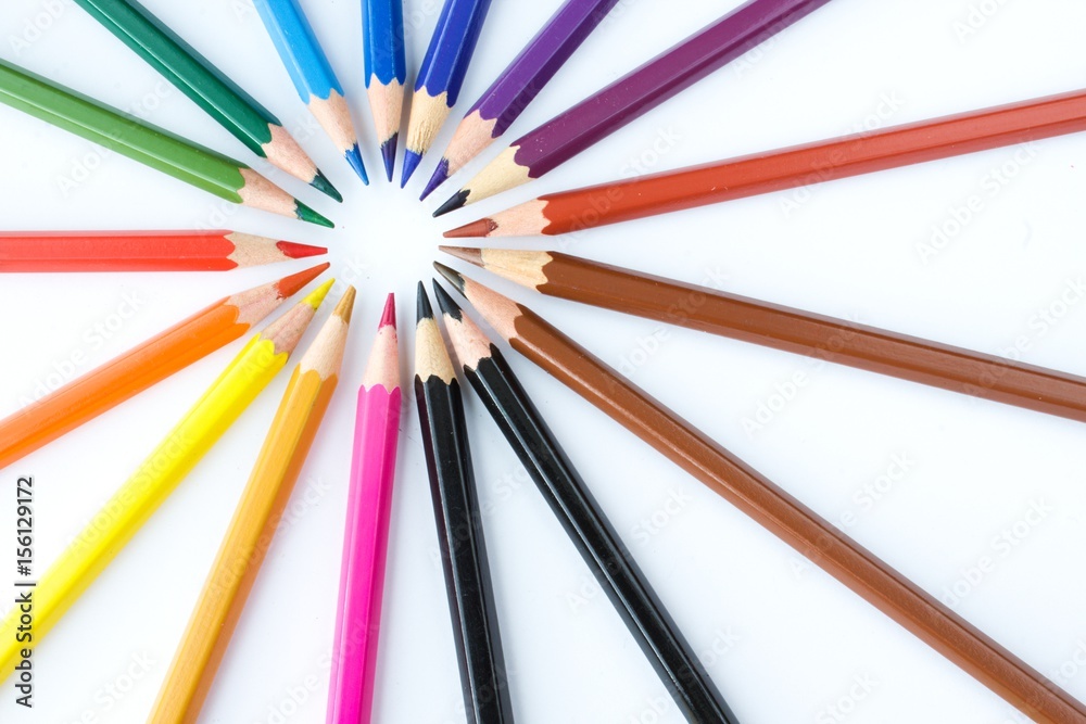 detail of color crayons