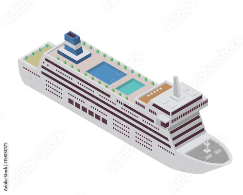 Modern Sea Transportation Illustration Asset - Large Luxury Cruise Ship