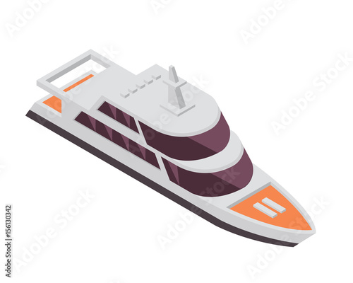 Modern Sea Transportation Illustration Asset - Private Luxury Yacht