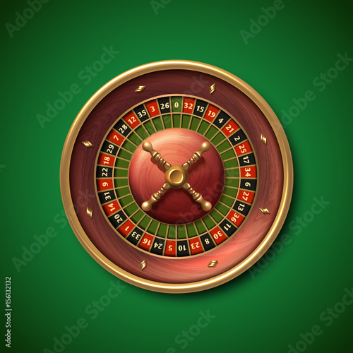 Las Vegas casino roulette wheel isolated vector illustration