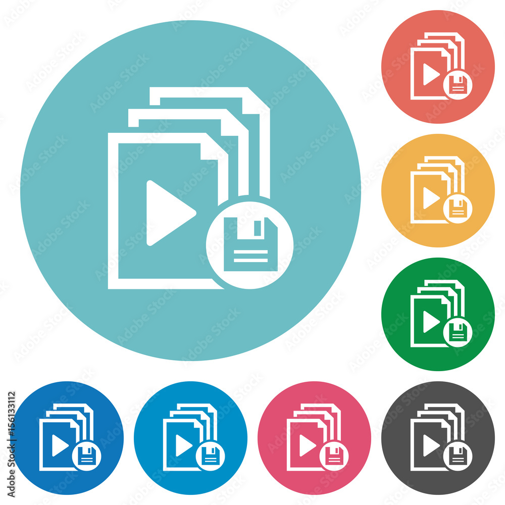 Save playlist flat round icons Save playlist flat round icons