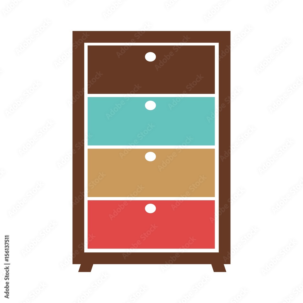Small commode with colorful boxes Small commode with colorful boxes