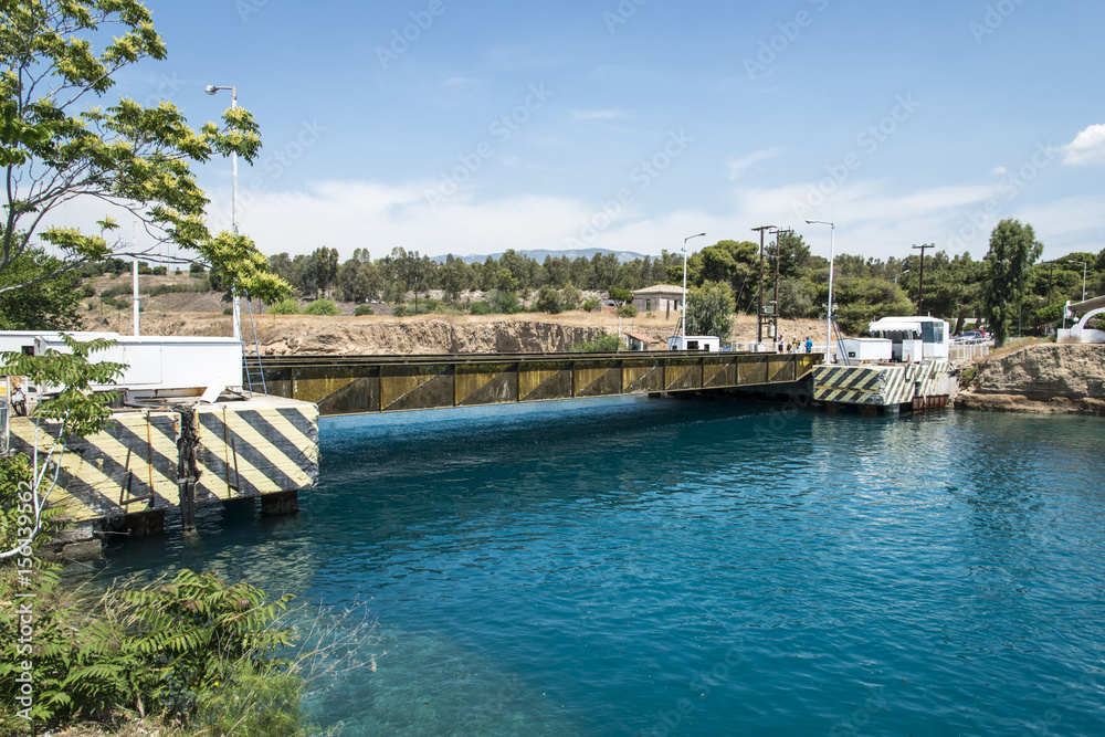 Floating bridge in Corinth canal 