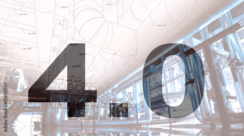 Quadro su tela Industrial 4.0 process infrastructure. background.