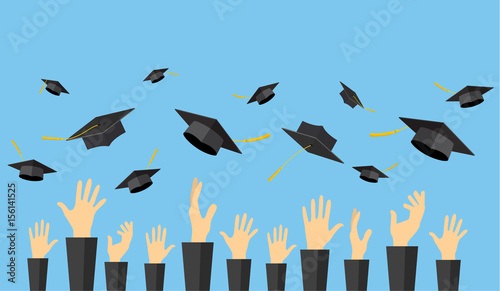 Graduating students of pupil hands