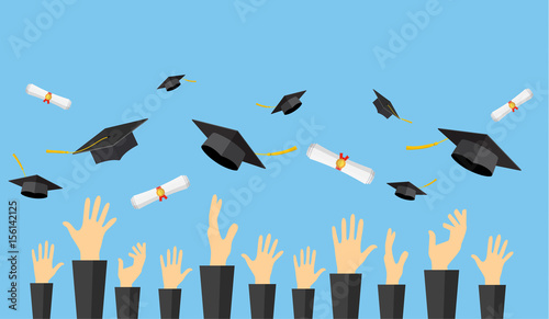 Graduating students of pupil hands