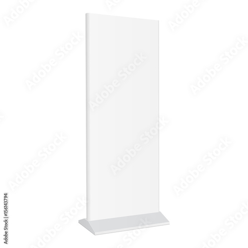 Outdoor advert lightbox isolated on white background. Advertising stand banner. Mockup for design or branding. Vector illustration