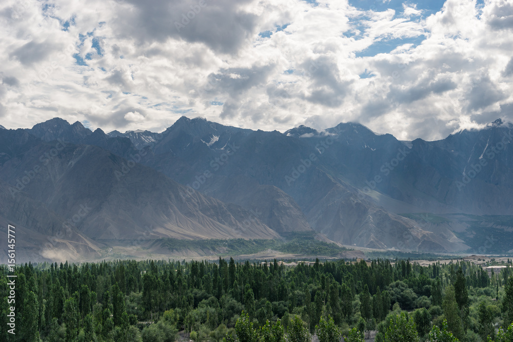 Obraz premium Landscape of Skardu village in summer, Gilgit Baltistan, Pakistan